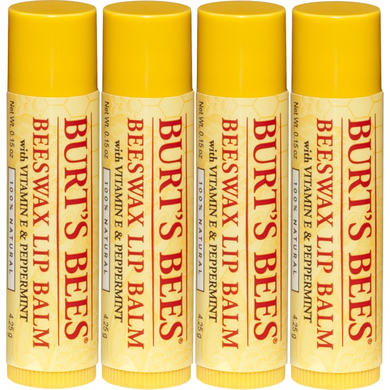 Set 4 thỏi son dưỡng Burt's Bees Beeswax Lip Balm, 4 Tubes [Meoheo]