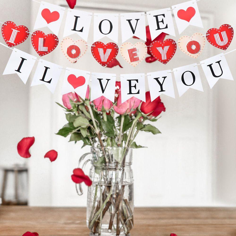 YOLA Dây Treo Trang Trí I Love You Bằng Giấy Kraft Làm Phụ Kiện Chụp Ảnh Kỷ Niệm /