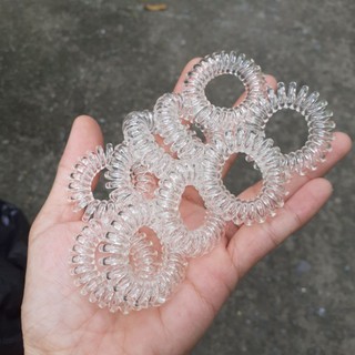 Lò xo cột tóc trắng trong (cỡ trung 2.5cm)