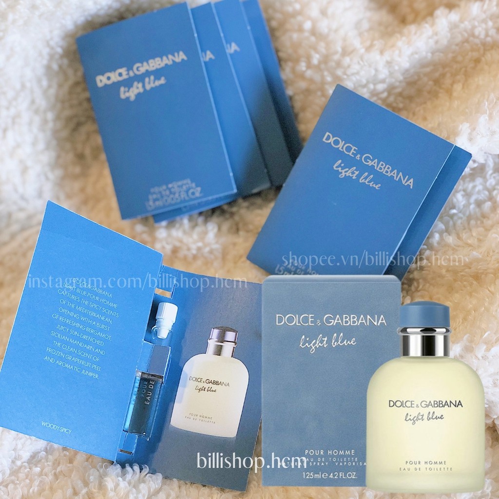 Vial/mẫu thử nước hoa Dolce & Gabbana light blue 1,5mll