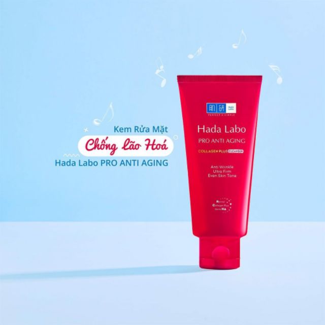 Sữa rửa mặt hada labo mờ nếp nhăn (màu đỏ) 80g