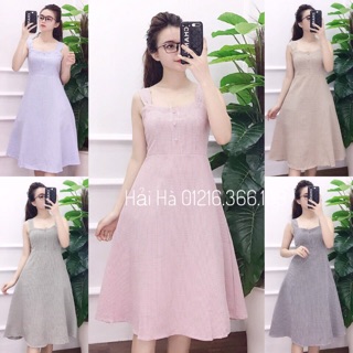 Váy 2 dây cúc bọc