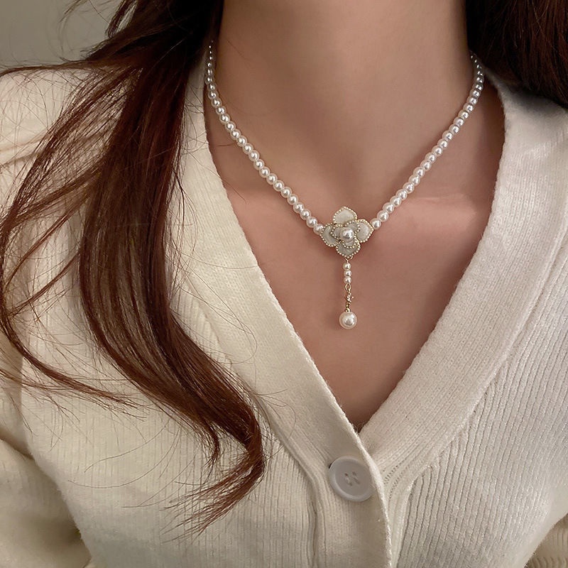 Bộ Dây Chuyền + Bông Tai Hình Tròn Đính Đá Kim Cương Nhân Tạo Sang Trọng Dễ Phối Đồ