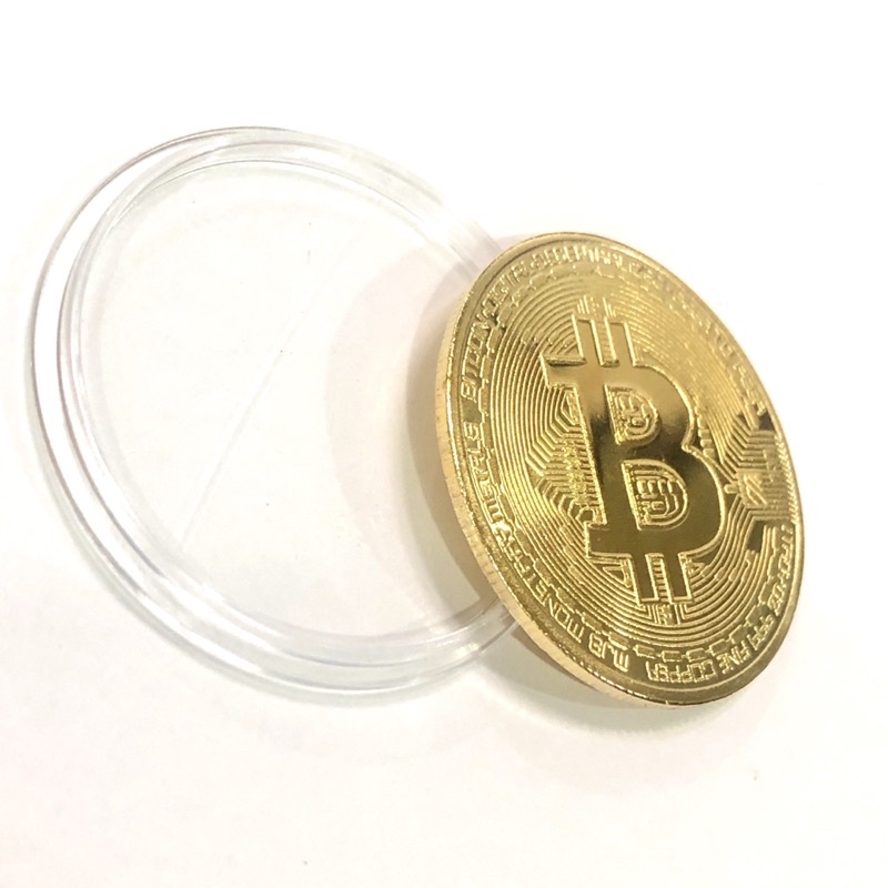 Đồng Xu Bitcoin Mạ Vàng May Mắn