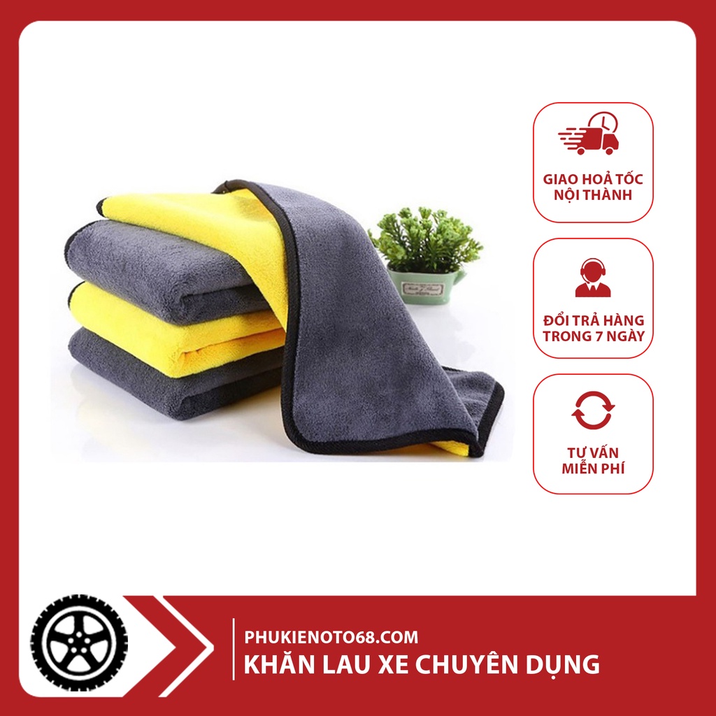 Khăn lau chuyên dụng cho xe ô tô 30x30 cm - Siêu thấm hút, không xù lông