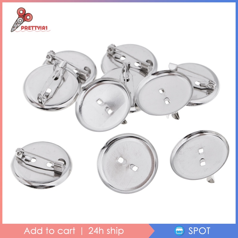 Set 10 Huy Hiệu Cài Áo Bằng Kim Loại Trơn 23mm