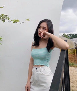 Áo thun hai dây dáng croptop