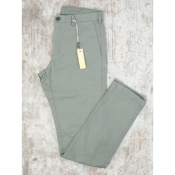 Quần Kaki Nam MEN Slim Fit Chino Flat Front Pants OLIVE - SIZE 29-30-32-34
