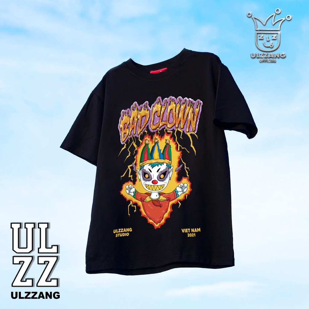 Áo thun unisex local brand ULZZ ulzzang form dáng rộng tay lỡ bad clown - U-34