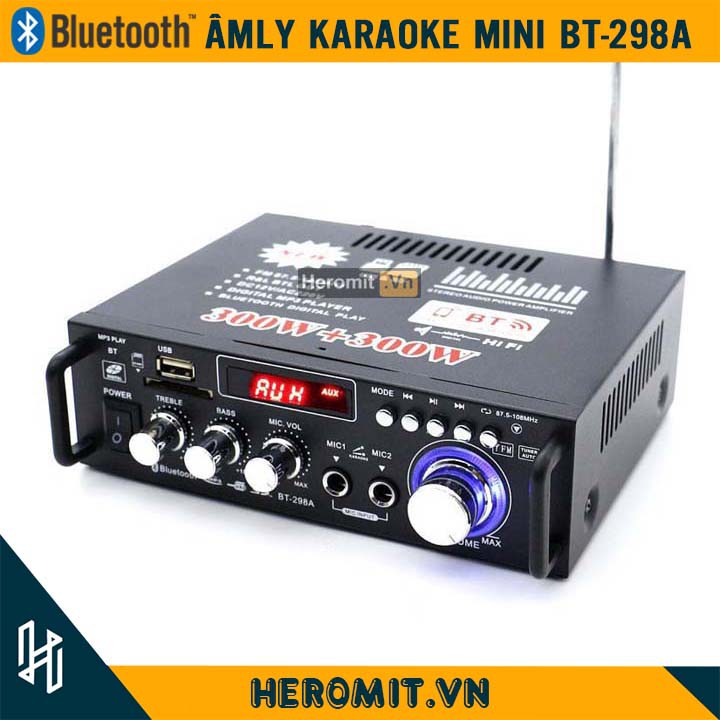 Âm Ly Bluetooth Karaoke Mini Amly 12V 220V Đánh Chim Đêm