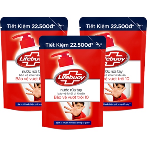 Nước Rửa Tay Lifebuoy Bảo Vệ Vượt Trội Dạng Túi 450g