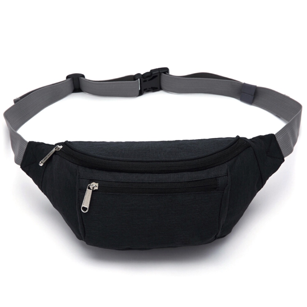 Unisex Sport Waist Pack Bag Waterproof Nylon Fanny Packs with Adjustable Strap for Workout Traveling
