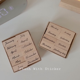 D002- Set stamp gỗ hỗ trợ làm Bullet Journal