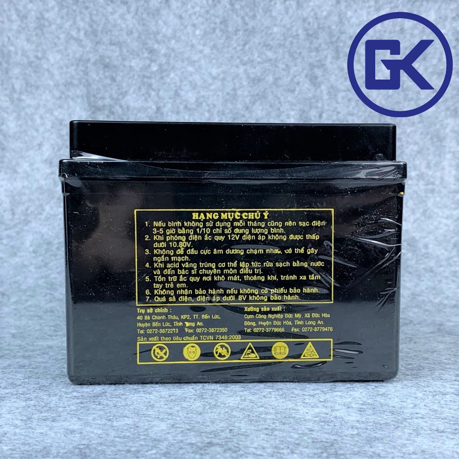 Ắc quy xe máy khô Globe 12V - 4Ah lùn xanh