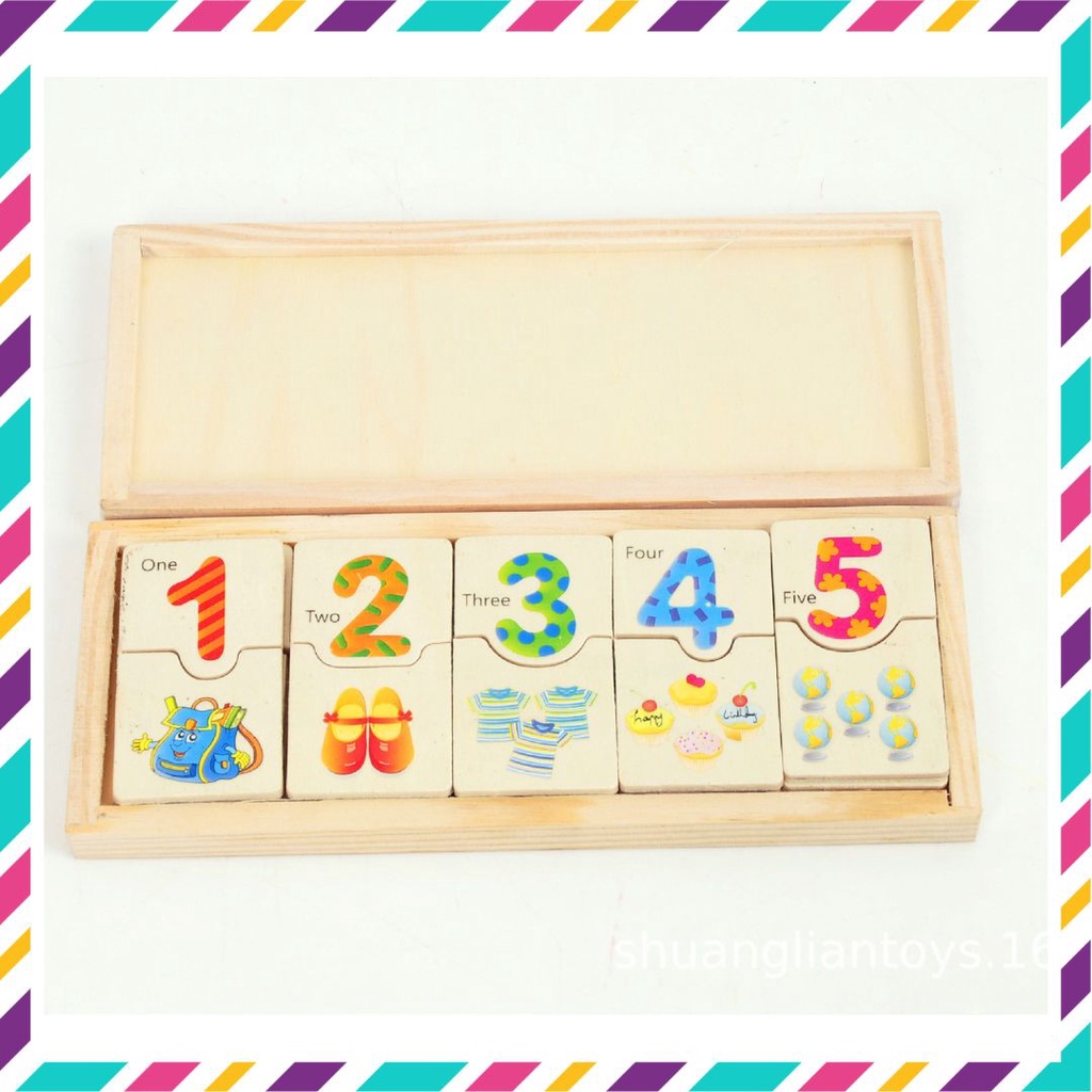 Đồ chơi gỗ, đồ chơi thông minh ghép hình số học đếm bằng gỗ cho bé