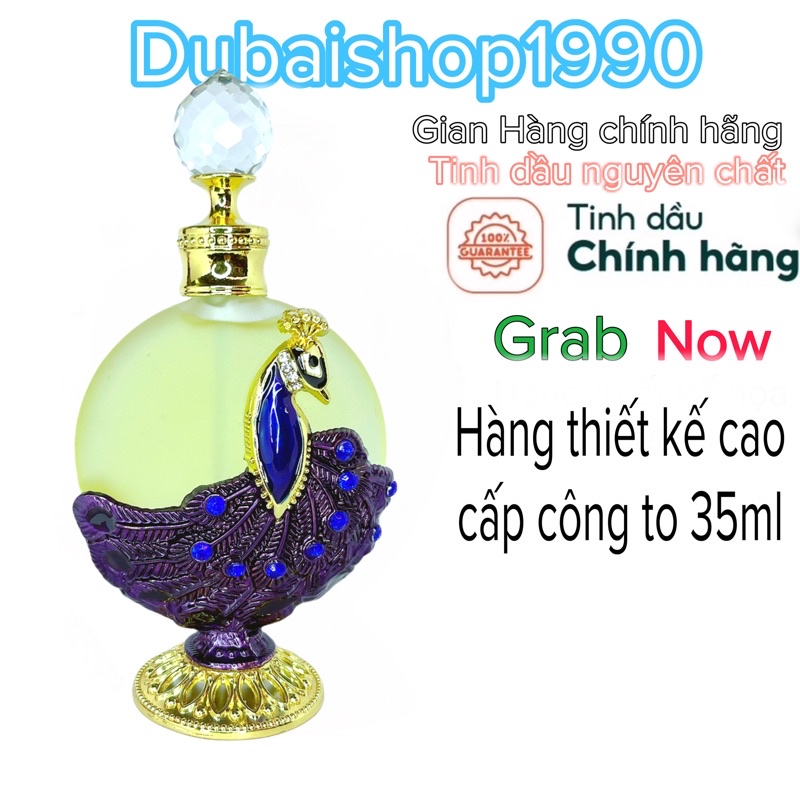 Tinh dầu nước hoa Dubai hàng thiết kế cao cấp con công tím 35 Ml