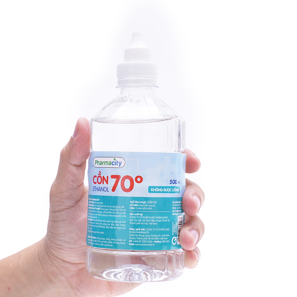 Cồn 90, 70 Pharmacity (500ml)