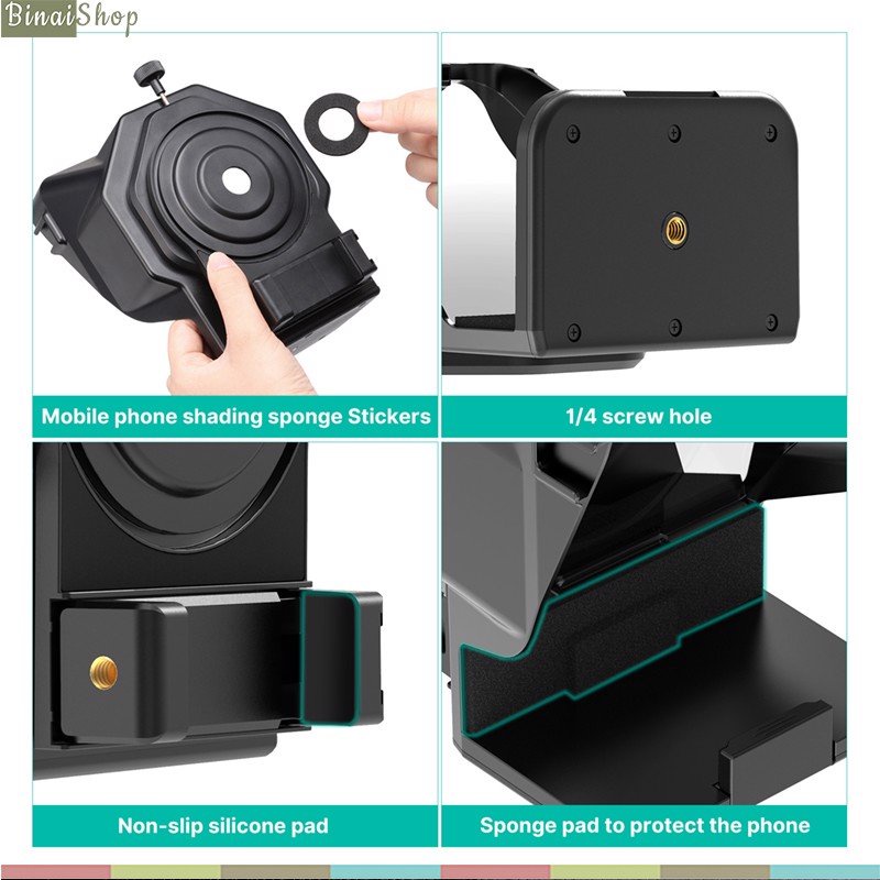 Ulanzi Teleprompter PT-16 - Máy Nhắc Chữ Mini Cho Vlogger, Nhà Báo, Người Thuyết Trình, Dùng Cho Smartphone, Tablet