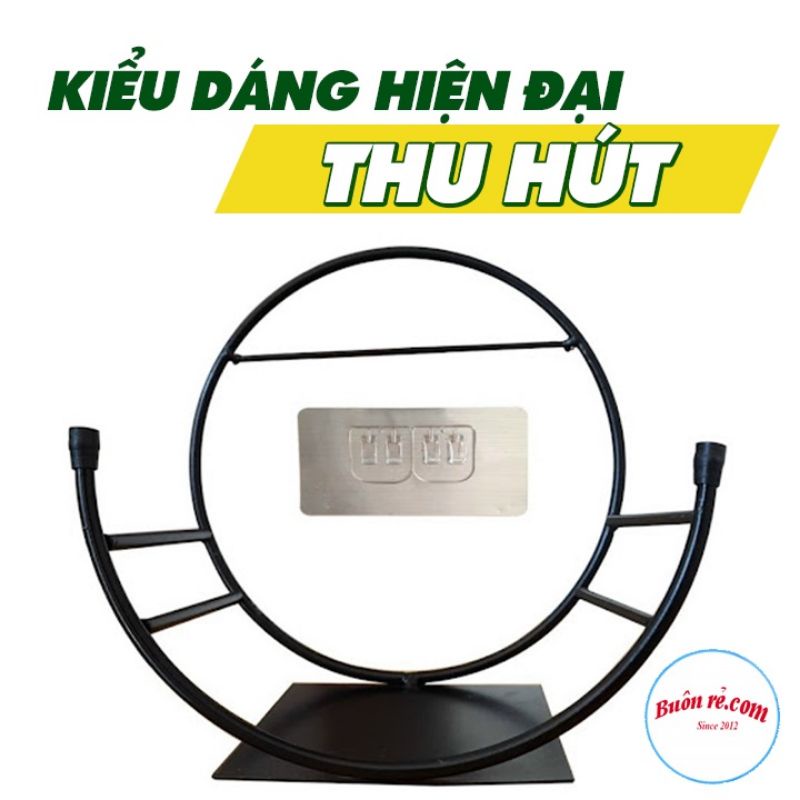 Giá treo cây cảnh dán tường hình tròn xinh xắn - Giá treo chậu hoa ở ban công 01423