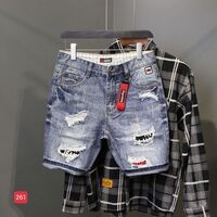 Quần short jean nam co giãn TTGR6868 XANH NAM TÍNH