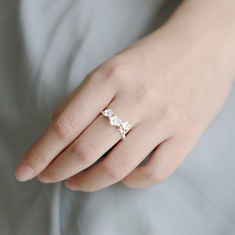 Nhẫn Hình Cành Hoa Mận Thời Trang Cho Nữ