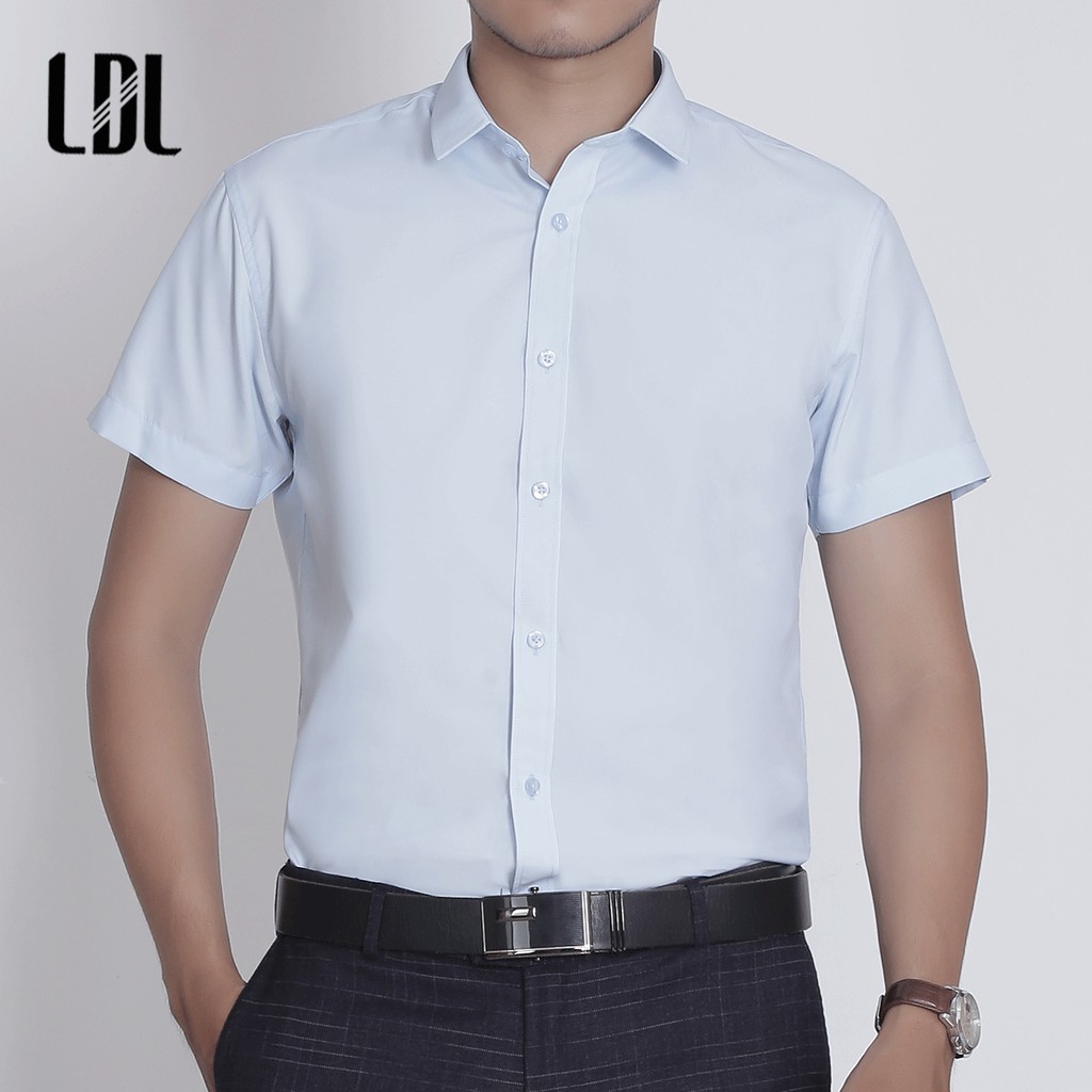 LDL - Luxury Áo Sơ Mi Nam Xanh Lơ Dài Tay Cao Cấp