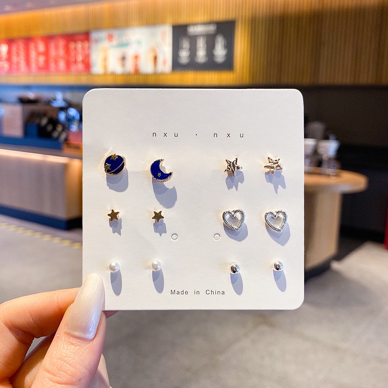 Bộ Khuyên Tai Nhỏ Và Tinh Xảo Bông tai Phong Cách Mới Cho Nữ