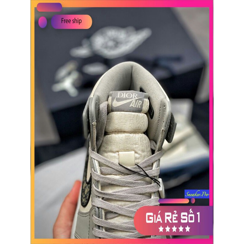 Giày thể thao AIR JORDAN 1 Xám trắng cổ cao siêu đẹp cho nam và nữ siêu đẹp | BigBuy360 - bigbuy360.vn