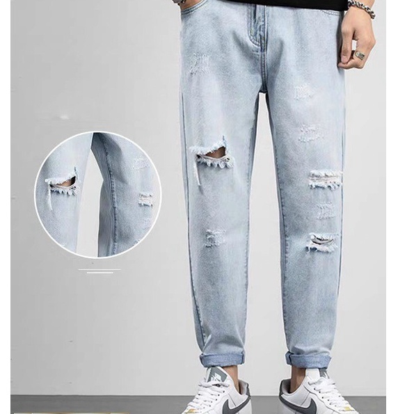 Quần jean nam baggy ống suông rộng - quần bò nam xanh dáng đứng vải jeans cao cấp hottrend 2022 J807