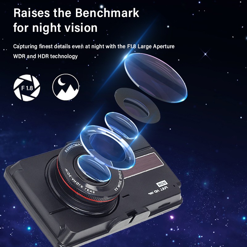 Camera hành trình cảm ứng 2.5D 4 Inch IPS 1080P Full HD 170 độ cho xe hơi
 | BigBuy360 - bigbuy360.vn