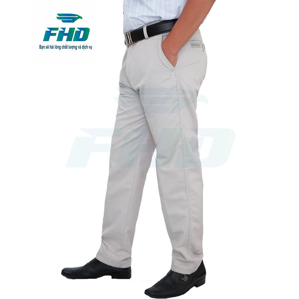 Quần dài kaki trung niên nam chất vải đẹp bền màu form chuẩn có size cho người 90kg FHDQ001