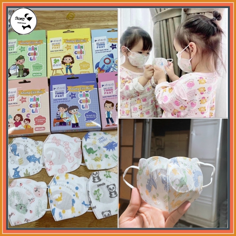 (Hộp 10c) Khẩu trang kháng giọt bắn mầm chồi lá cho bé từ 1-5tuổi