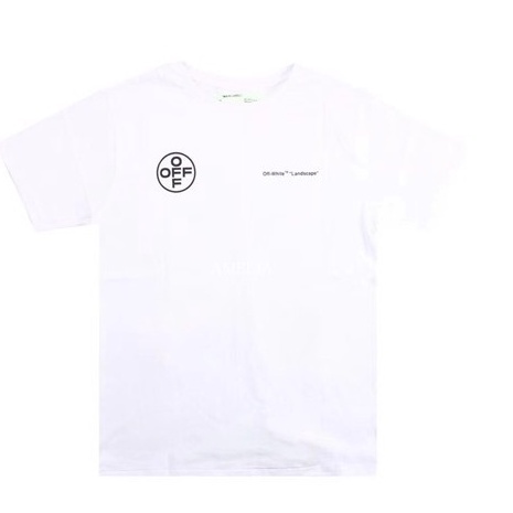 Áo Thun Off-White Tay Ngắn Cổ Tròn In Hình Rừng Nhiệt Đới Dễ Thương Cho Nam Và Nữ