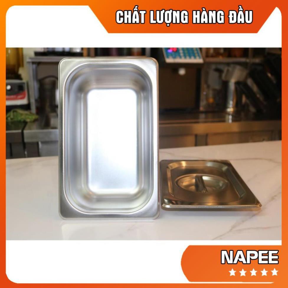 Khay Đựng Topping Inox (Có Nắp) - Chuyên Trà Sữa , Trân Châu, Đủ Loại lựa chọn khi pha chế - NAPEE STORE