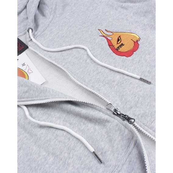 Áo khoác Hoodie Zip Dây Kéo Nam Nữ Form Rộng Mascot màu xám by Local Brand Xfire Unisex