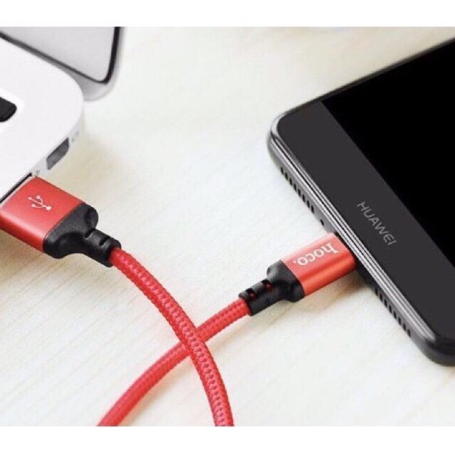 CÁP SAMSUNG MICRO USB - USB TYPE C - LIGHTNING IPHONE  HOCO X14 - CHÍNH HÃNG BỌC DÙ SIÊU BỀN LOẠI 1M VÀ 2M