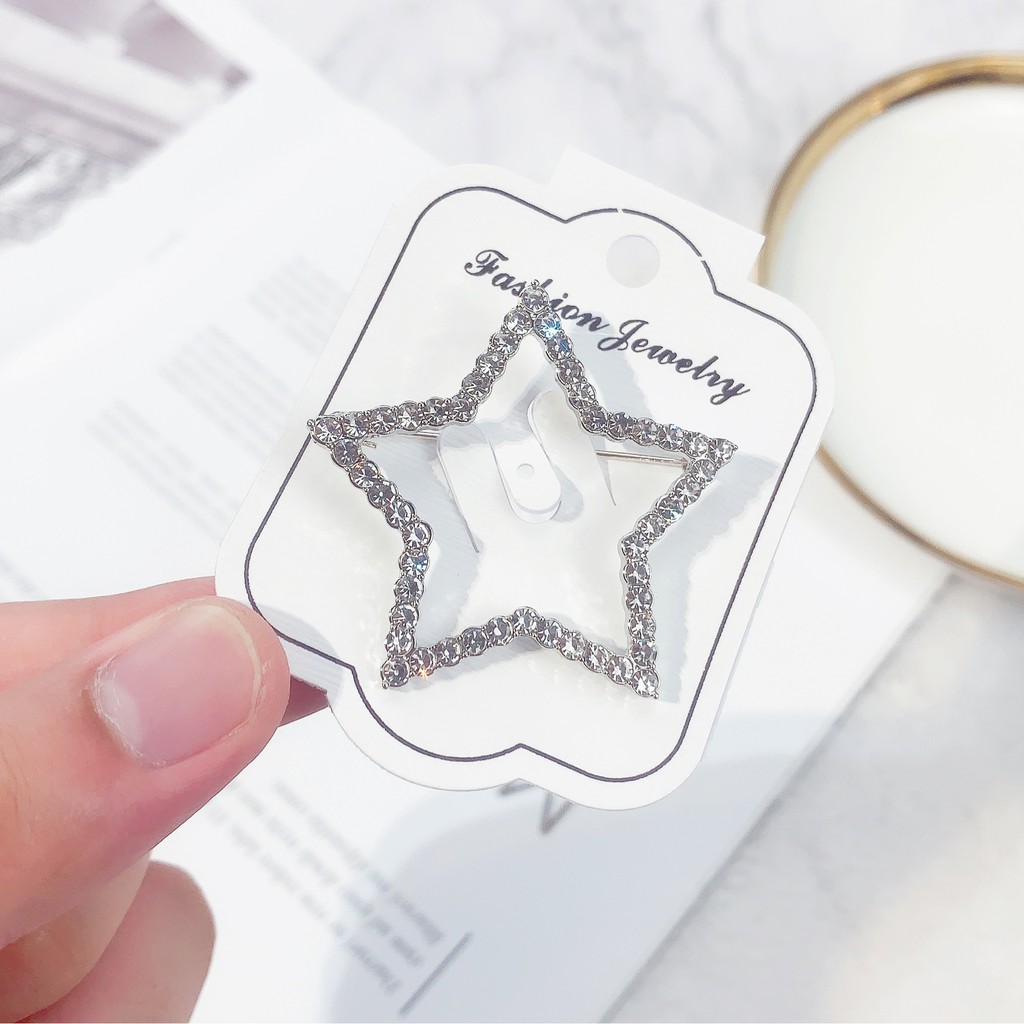 Trâm Cài Áo Kim Cương Đa Năng Hình Ngôi Sao Năm Cánh Chống Chói