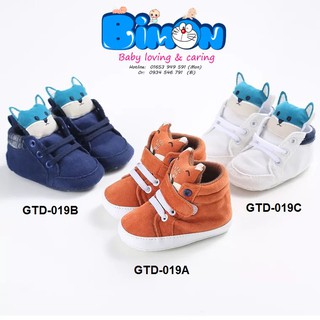 Giày tập đi bata cổ cao hình thú