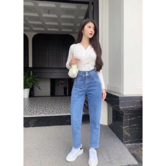 Quần bò baggy nữ quần jean baggy nữ quần jeans nữ cạp cao 3 size S M L hot 2022 SKShop22 | BigBuy360 - bigbuy360.vn