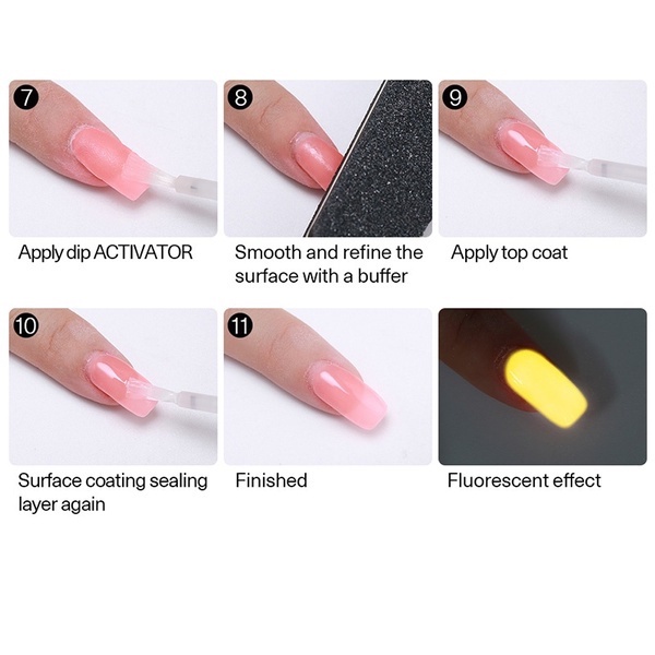 Bột trang trí móng tay MODELONES màu sắc dạ quang 10g