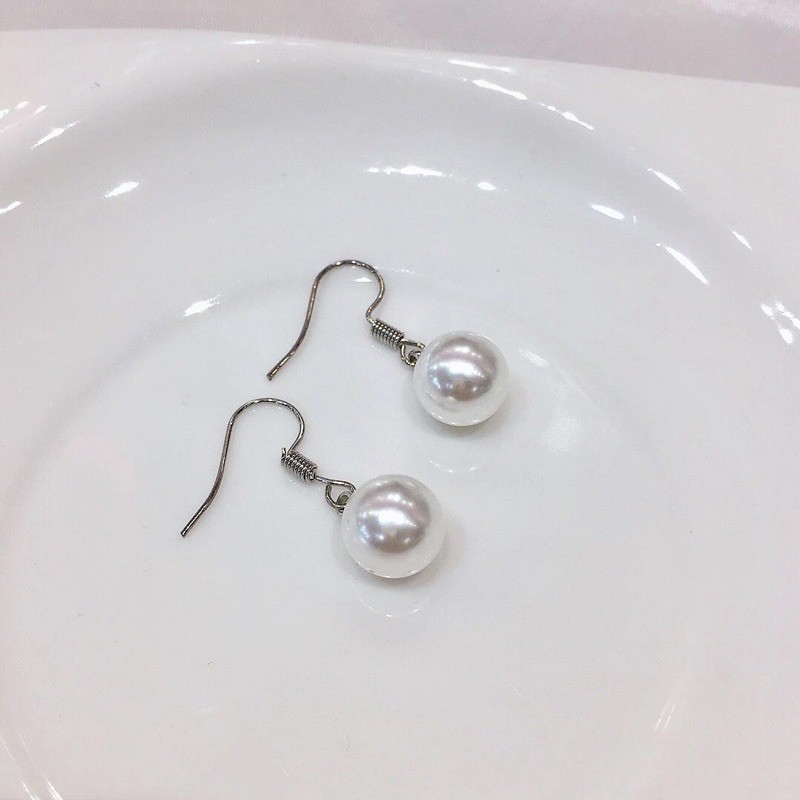 Bông tai khuyên tai hạt châu khoá móc dễ thương