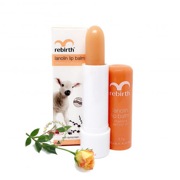 Son Dưỡng Môi Rebirth Nhau Thai Cừu Chống Khô &amp; Nứt Nẻ Hương Mơ 3.7g