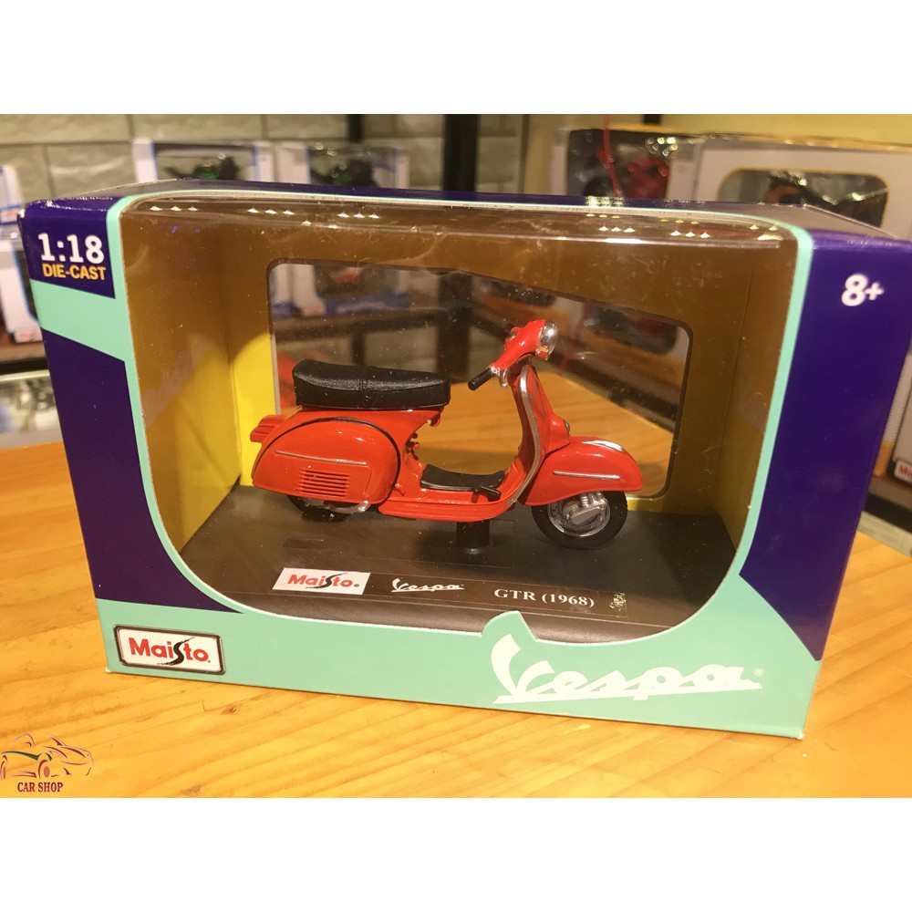 Mô hình xe mô tô Vespa GTR (1968) tỉ lệ 1/18 màu đỏ