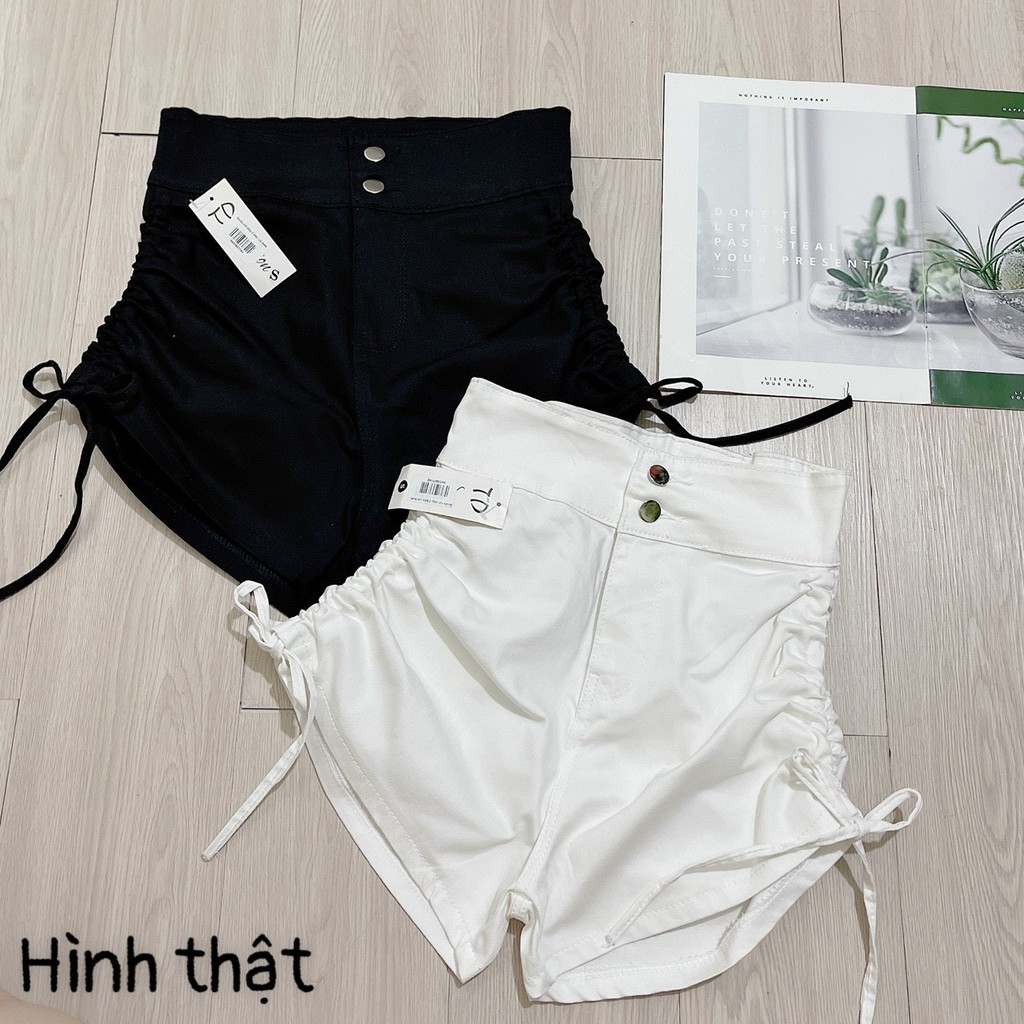 Quần shorts kaki rút dây 2 bên cực hot , chất kaki dày dặn co giãn ( ảnh thật )