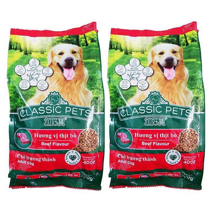 Thức ăn cho chó trưởng thành vị bò Classic Pets túi 400g