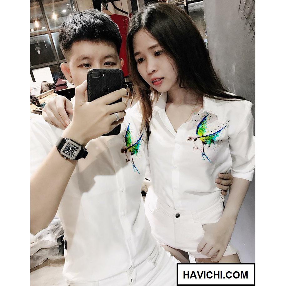 Áo Sơ mi nam 💚𝐅𝐑𝐄𝐄𝐒𝐇𝐈𝐏💚 Áo sơ mi nam họa tiết đẹp cặp đôi Couple Vàng Anh xanh lá dễ thương phong cách