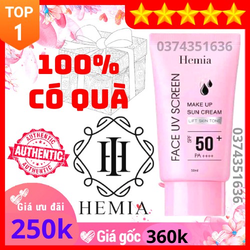 [HOT 2021] Kem Chống Nắng Hemia Nhập Khẩu Hàn Quốc Dưỡng Trắng Make up Bảo Vệ Da Chống Lão Hoá - Da Dầu, Da mụn, Da khô | BigBuy360 - bigbuy360.vn