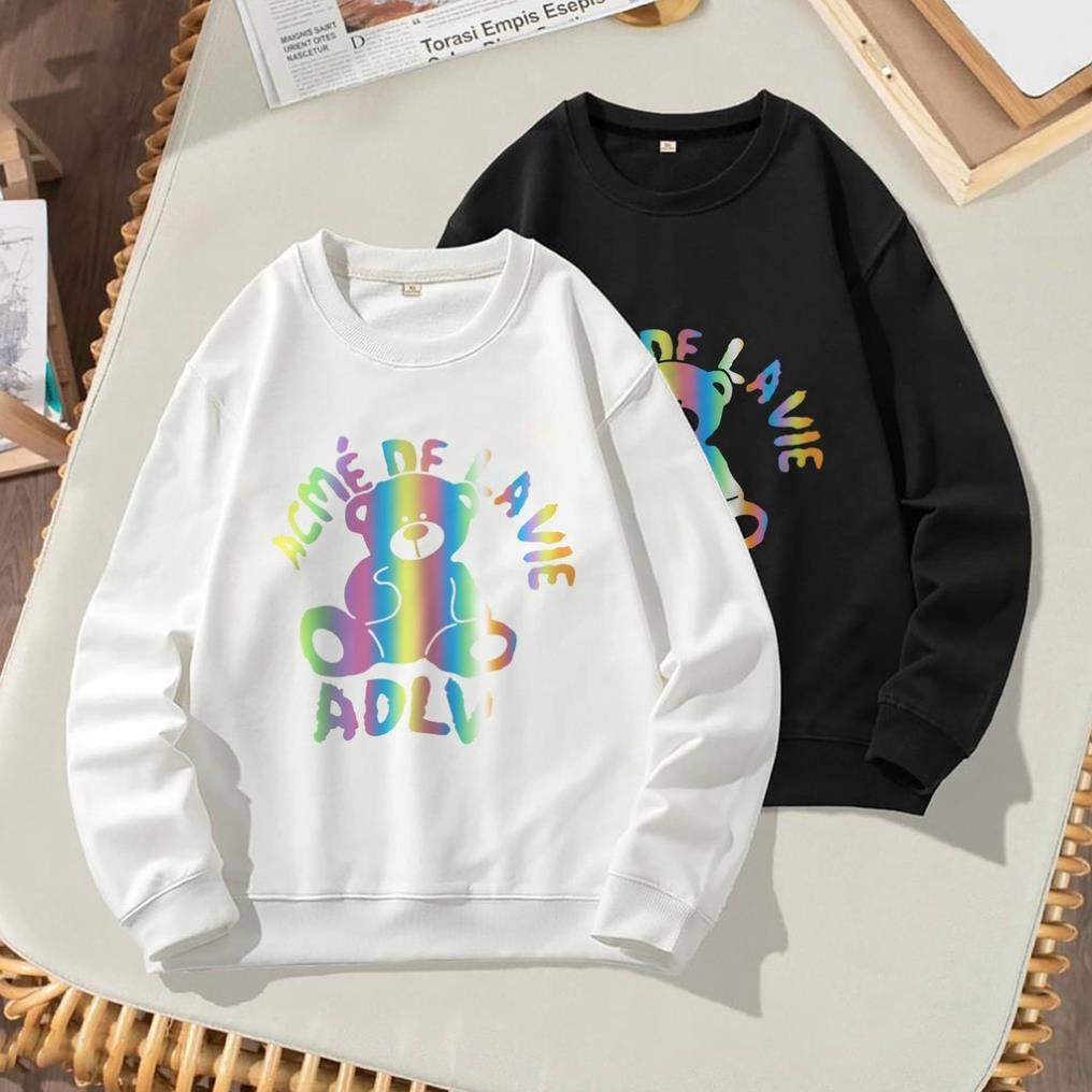 Áo Nỉweater ADLV Phản quang HOT TREND Trắng, Đen - Chất Nỉ Cao Cấp, Dài Tay Form Rộng  Unisex Nam Nữ giá Rẻ - KKim Shop
