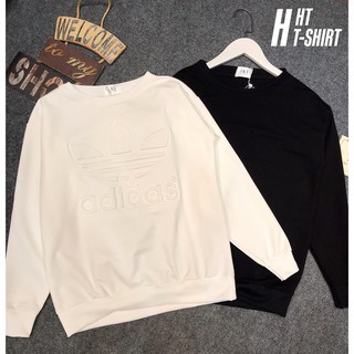 [XẢ HÀNG] Áo Sweater Áo DAS Dập Nổi Nỉ Trơn Cổ Tròn Unisex Nam Nữ