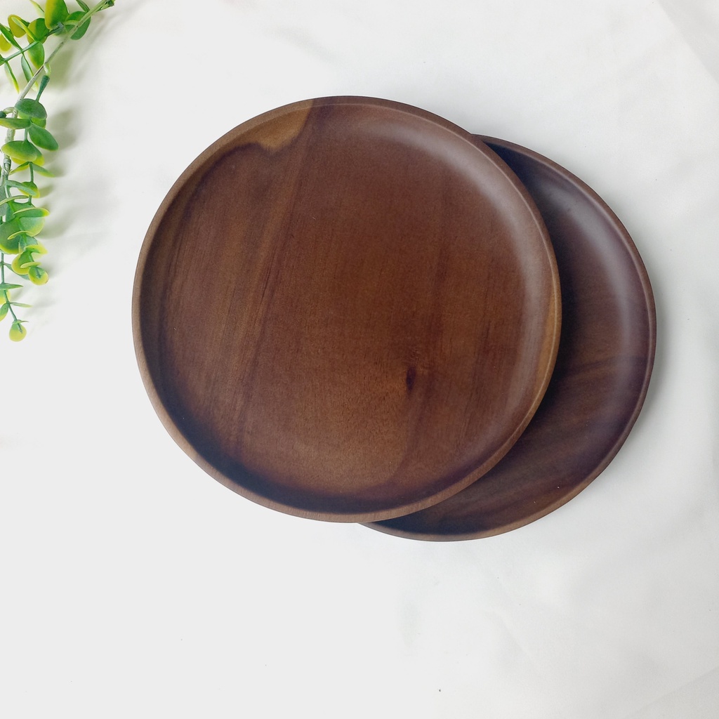 Đĩa Gỗ Keo Tròn Đựng Đồ Ăn, Trà Bánh, Đĩa Decor Trang Trí Chụp Ảnh Đẹp Mắt Của Vitrapro